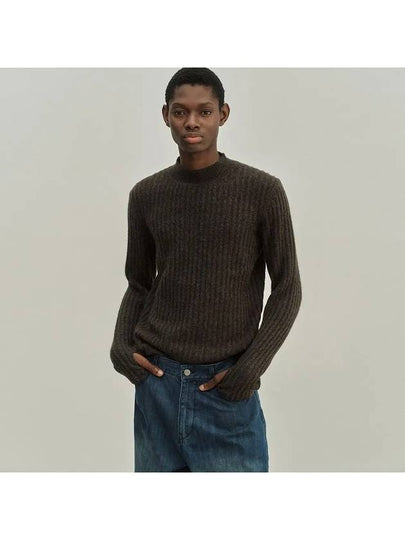 Camel Ribbed Mockneck Sweater Brown - NOIRER - BALAAN 2