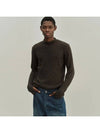 Camel Ribbed Mockneck Sweater Brown - NOIRER - BALAAN 1