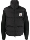 Logo Patch Padding Cardigan Black - MONCLER - BALAAN 1