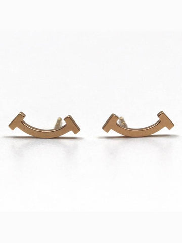 T smile earrings rose gold 36667249 - TIFFANY & CO. - BALAAN 1