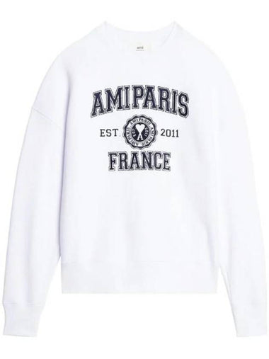 Logo Print Sweatshirt White - AMI - BALAAN 1