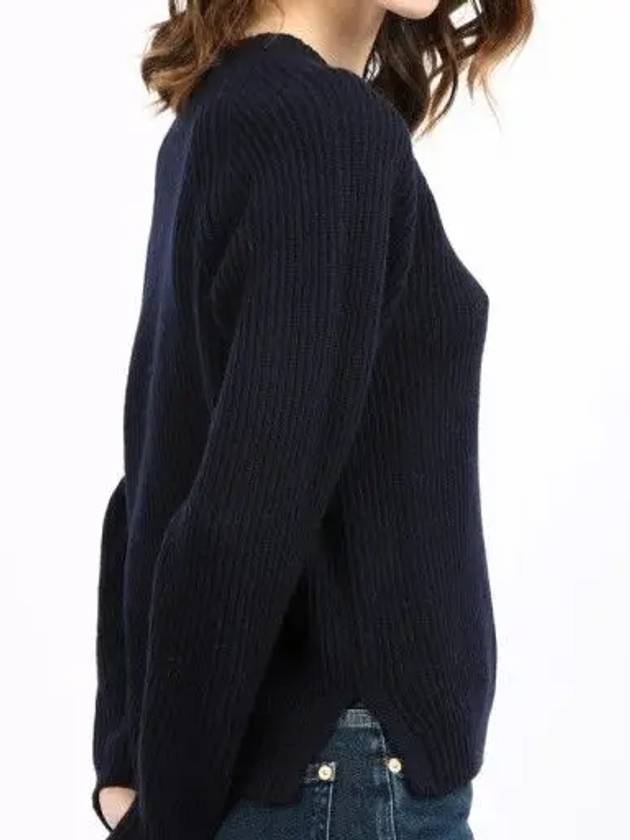 Adorno Raglan Wool Yarn Knit Top Navy - MAX MARA - BALAAN 5