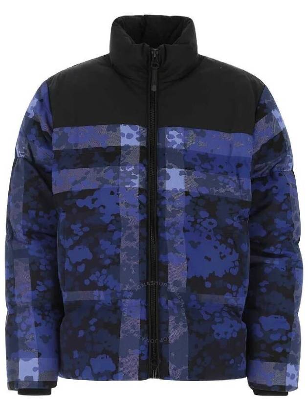 Burberry Men's Oceanic Blue Buckley Camouflage Check Puffer Jacket, Size X-Large - BURBERRY - BALAAN 1