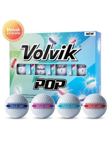 New Pop 3 Piece Putting Track Golf Ball 1 Dozen 12 Balls White - VOLVIK - BALAAN 1