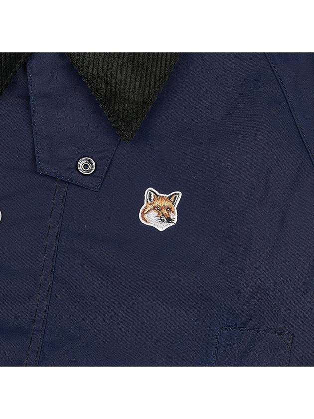 Maison Kitsune collab Beaufort Waxed Jacket Indigo - BARBOUR - BALAAN 7