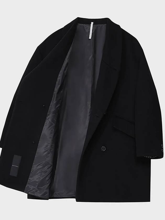 Cashmere Overfit Shawl Collar Double Coat Black - NOIRER - BALAAN 5