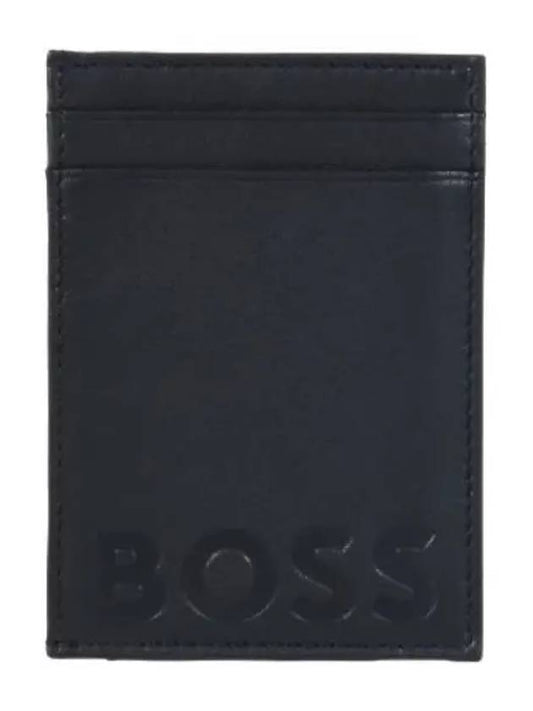 Boss embossed grained leather card wallet - HUGO BOSS - BALAAN 1