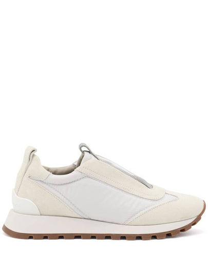 Suede Techno Runner Low Top Sneakers White - BRUNELLO CUCINELLI - BALAAN 2