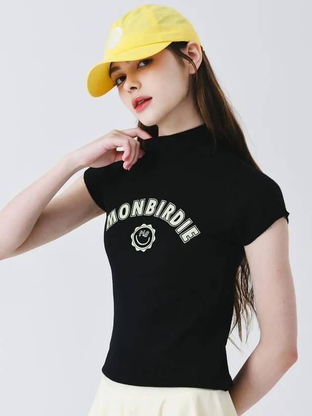 Montbird mock neck cap sleeve knit BLACK - MONBIRDIE GOLF - BALAAN 2