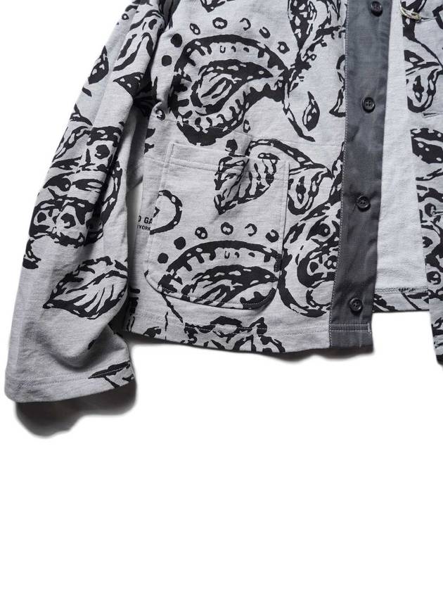 Floral Print French Terry Cardigan Gray - ENGINEERED GARMENTS - BALAAN 4