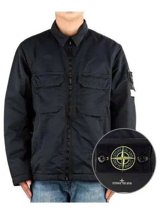 Compass Patch Shirt Zip Up Jacket Navy - STONE ISLAND - BALAAN 2