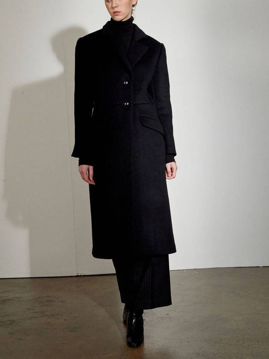 Women's Cashmere Single Coat Black - DEFEMME - BALAAN 1