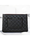 Medium Classic Clutch Bag Caviar Leather & Silver Black - CHANEL - BALAAN 10