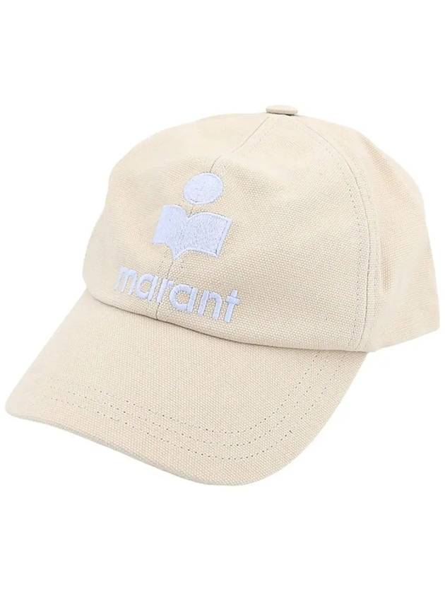 Tyron Logo Cotton Ball Cap Ecru Blue - ISABEL MARANT - BALAAN 2