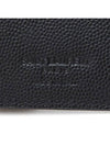 Textured Classic Leather Money Clip Half Wallet Black - SAINT LAURENT - BALAAN 9