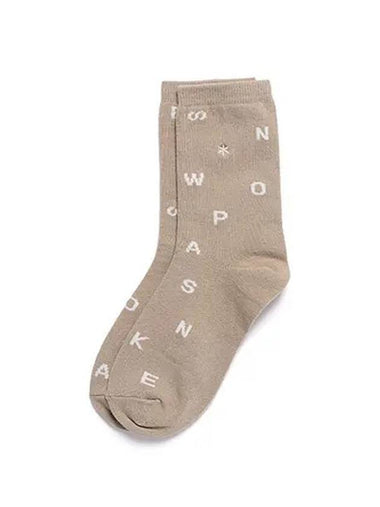 Basic Alphabet Crew Socks S24FUFSO01 Beige - SNOW PEAK - BALAAN 1