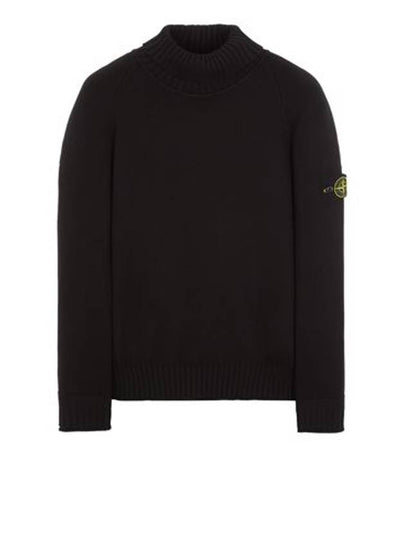 Logo Wappen Patch Cotton Turtleneck Black - STONE ISLAND - BALAAN 2