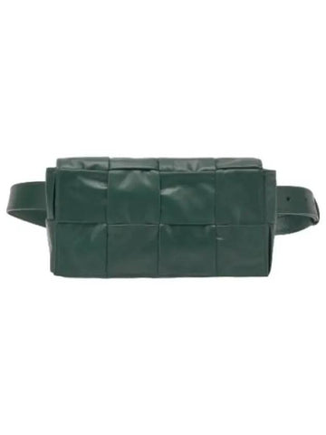 Cassette Intrecciato Shoulder Bag Dark Green - BOTTEGA VENETA - BALAAN 1