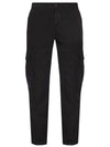 Men's Wappen Patch Cargo Track Pants Black - STONE ISLAND - BALAAN 2