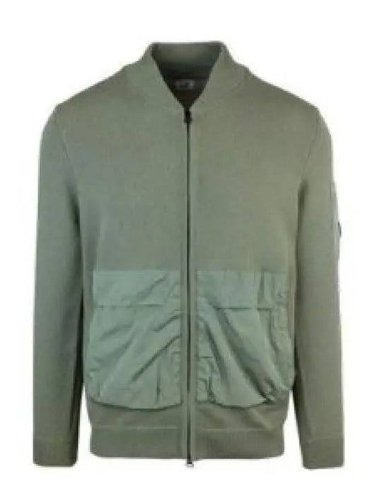 Cotton Mixed Bomber Cardigan Green - CP COMPANY - BALAAN 2