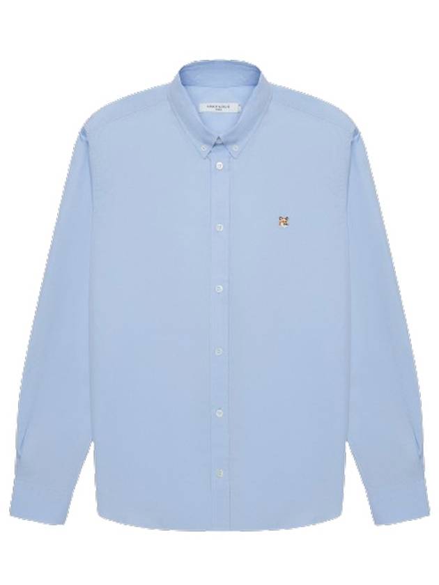 Small Fox Head Patch Classic Long Slevee Shirt Light Blue - MAISON KITSUNE - BALAAN 2