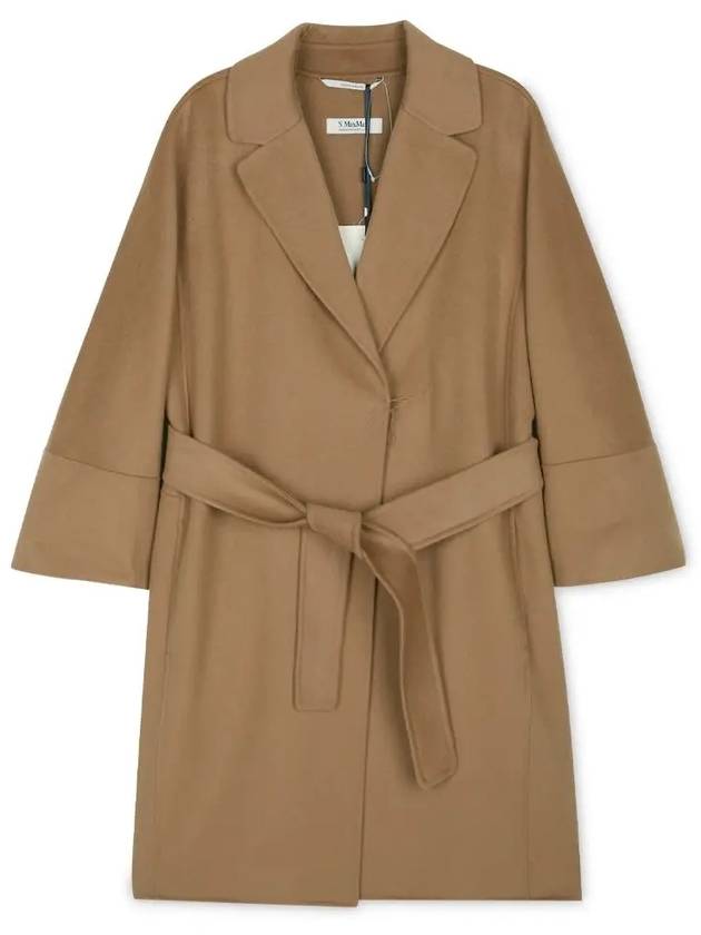 Arona Belt Virgin Wool Single Coat Brown - MAX MARA - BALAAN 4