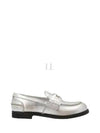 Vintage Effect Leather Penny Loafers Silver - MIU MIU - BALAAN 2