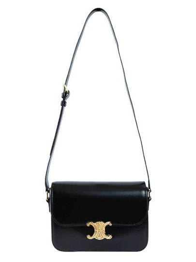 Classique Triomphe Shiny Calfskin Shoulder Bag Black - CELINE - BALAAN 2