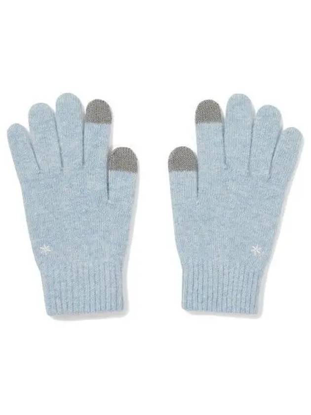 Cashmere Folded Knit Gloves Light Blue S23WUFGL68 - SNOW PEAK - BALAAN 1