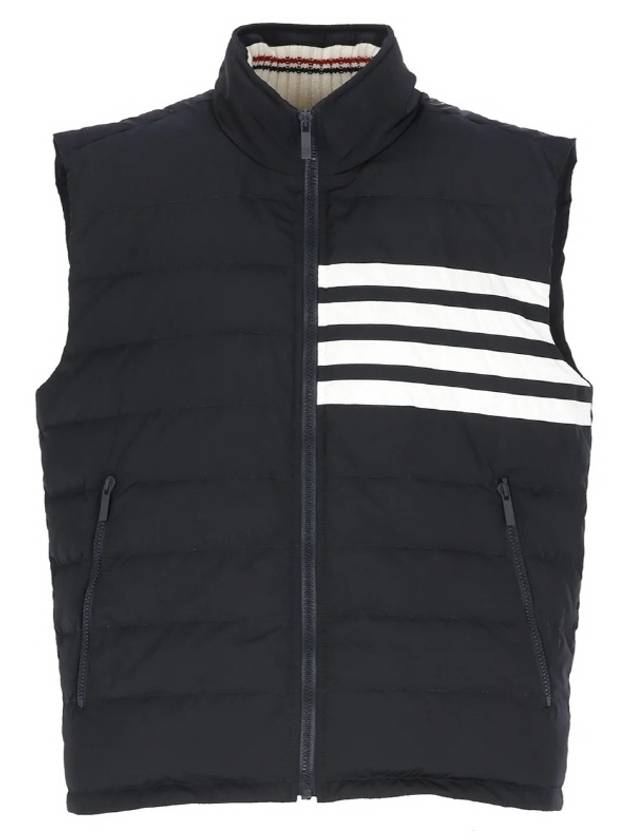 4 Bar Poly Twill Down Vest Navy - THOM BROWNE - BALAAN 2