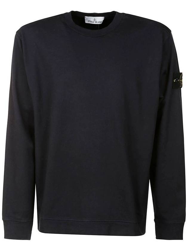 Men's Wappen Patch Crew Neck Sweatshirt Navy - STONE ISLAND - BALAAN 1