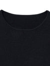 Micro ribbed square neck knit black - NOIRER - BALAAN 11