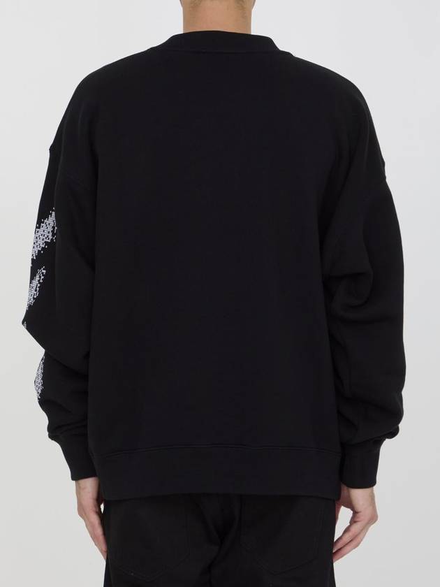 Pixel Diag Sweatshirt - OFF WHITE - BALAAN 4