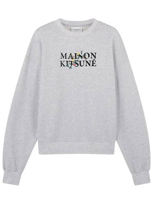 Flowers Comfort Sweatshirt Light Grey Melange - MAISON KITSUNE - BALAAN 2