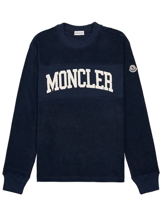 Embroidered Logo Sweatshirt Navy - MONCLER - BALAAN 10