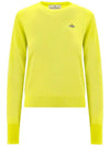 Women's Bea Jumper Embroidered Logo Knit Top Yellow - VIVIENNE WESTWOOD - BALAAN 2