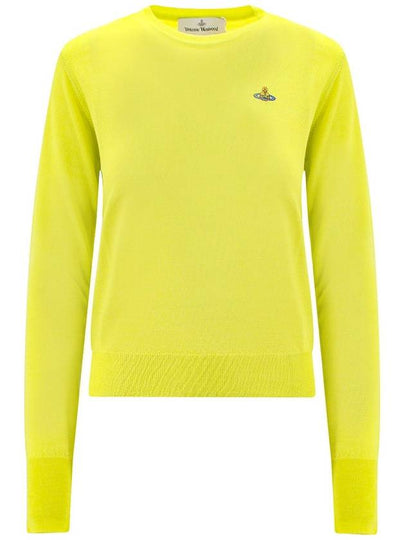 Women's Bea Jumper Embroidered Logo Knit Top Yellow - VIVIENNE WESTWOOD - BALAAN 2