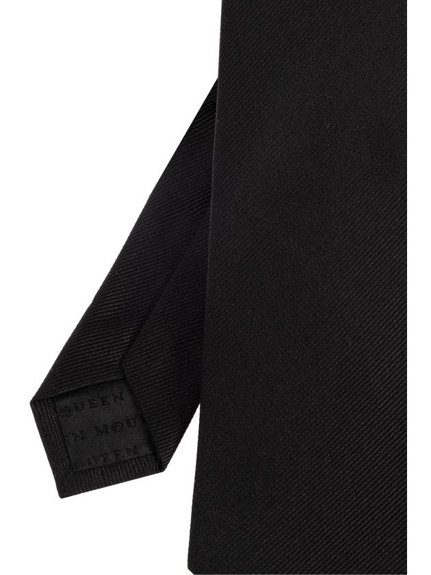 Alexander McQueen Silk Tie, Men's, Black - ALEXANDER MCQUEEN - BALAAN 3