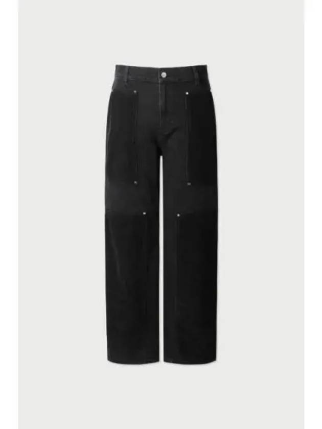 ELYSSASPE Corduroy color combination Carpenter cotton pants BLACK - IRO - BALAAN 1