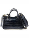 Neo Cagole Small Crocodile Embossed Leather Tote Bag Black - BALENCIAGA - BALAAN 3