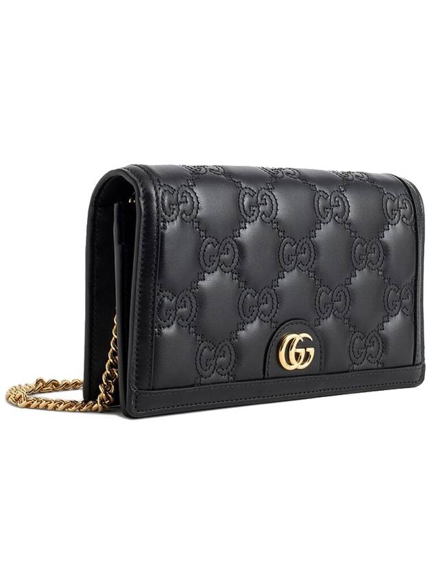 Matelasse Chain Half Wallet Black - GUCCI - BALAAN 3