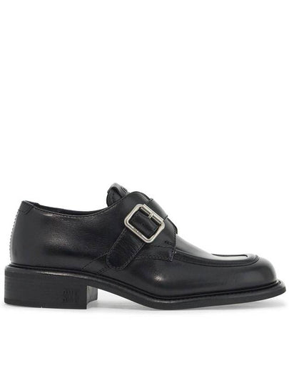 Leather Brogue Loafers Black - MIU MIU - BALAAN 2