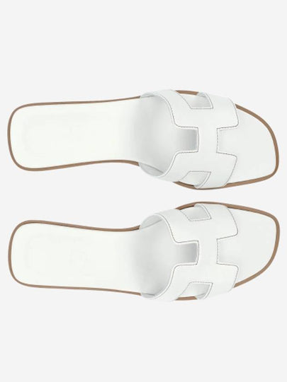 Oran Calfskin Slippers Blanc - HERMES - BALAAN 2