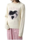 Heart Intarsia Knit Top Egret - GANNI - BALAAN 2