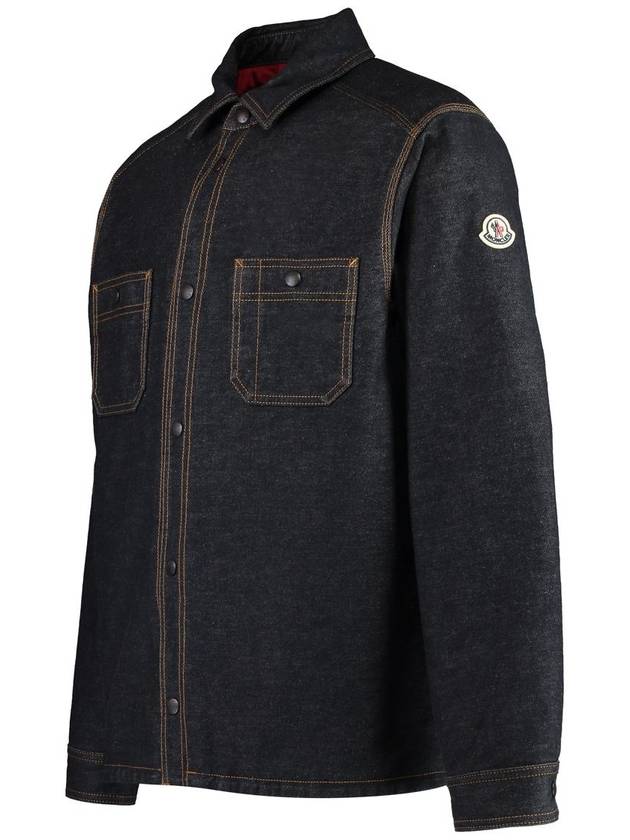 Collar Button-Up Denim Jacket Black - MONCLER - BALAAN 4