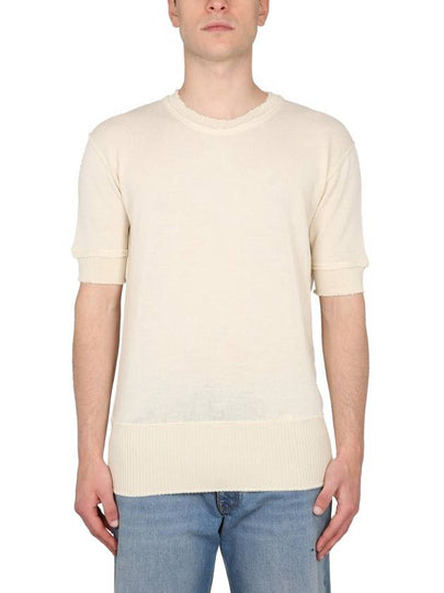 Signature Stitch Linen Knit Top Off White - MAISON MARGIELA - BALAAN 2