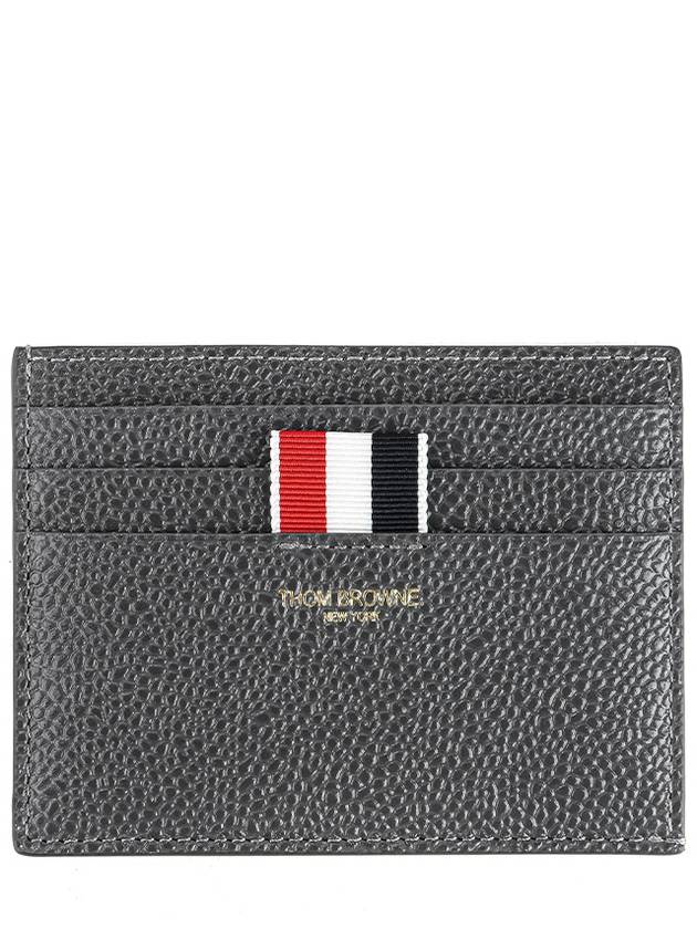 Leather Card Wallet Dark Grey - THOM BROWNE - BALAAN 2