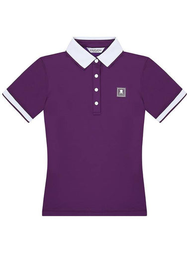 C23MTS021W Knit Point Polo T-Shirt Violet - CHUCUCHU - BALAAN 1