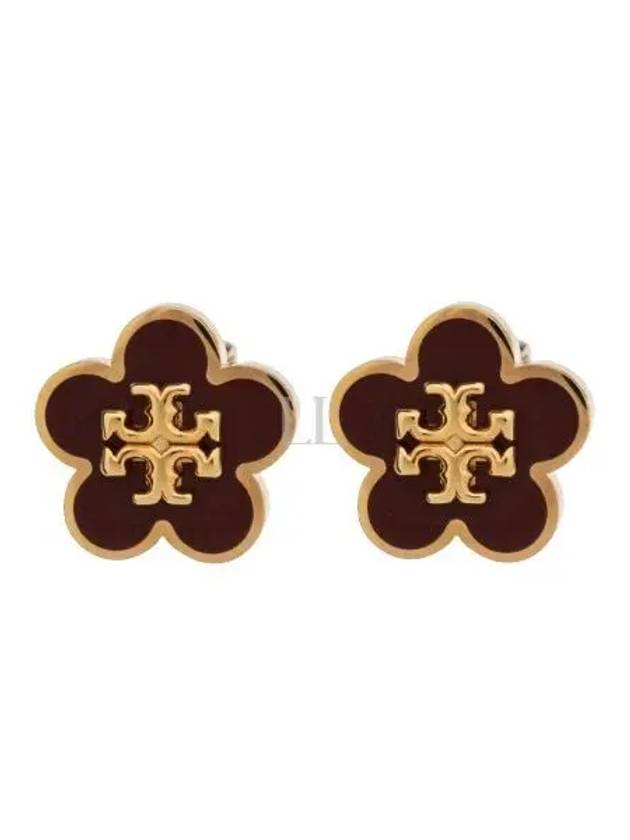 Kira flower stud earrings burgundy - TORY BURCH - BALAAN 2