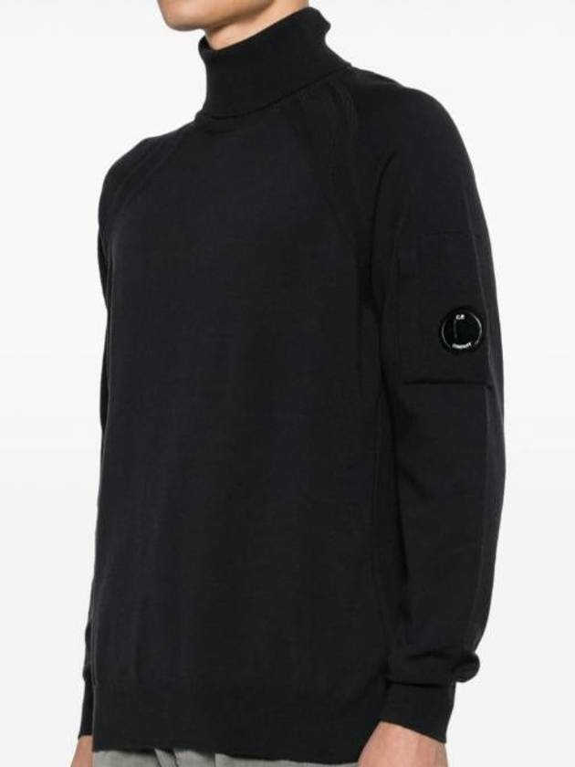 Extra Fine Merino Wool Turtleneck Black - CP COMPANY - BALAAN 3